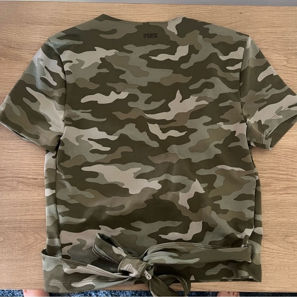 Victoria secret Pink Ultimate Wrap Top Green Camo Size Small - Picture 4 of 9